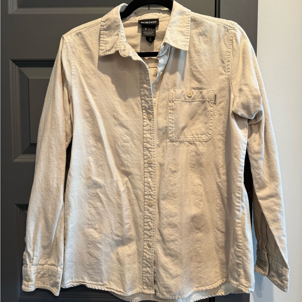 Burton Cream Button-Up Flannel Shirt